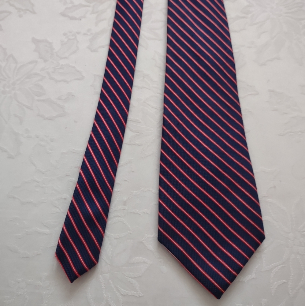 Eagle silk jacquard navy red diagonal striped Men's Tie